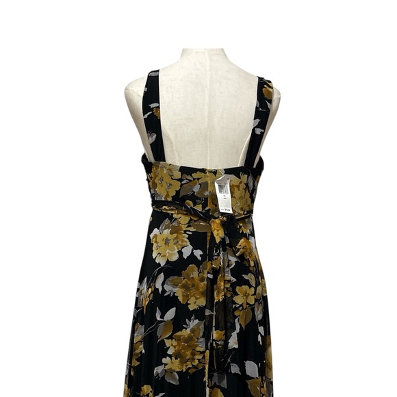 NWT Connected Apparel Y2K Babydoll Mustard Floral Chiffon Overlay Maxi Dress 12 - Picture 12 of 12